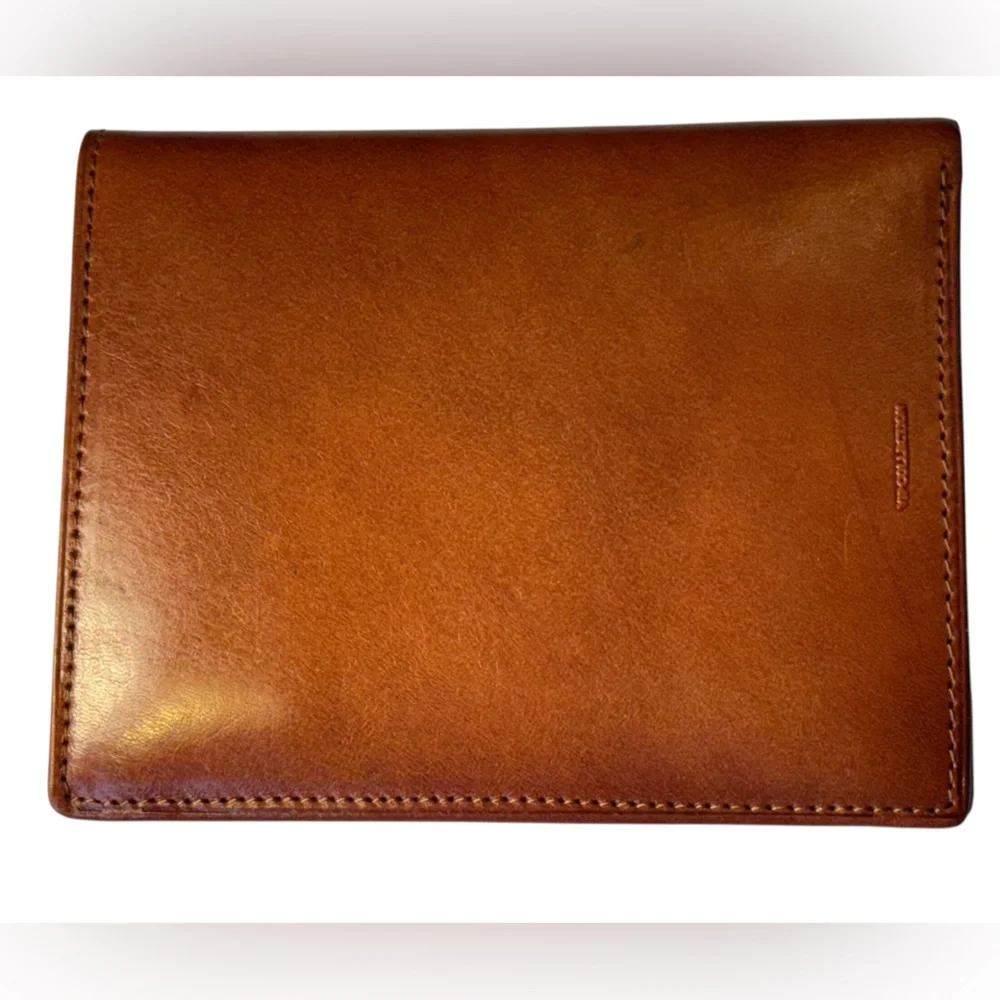 High End Wittchen VIP Collection Brown Leather Bifold Zip Pocket Wallet NWT MINT